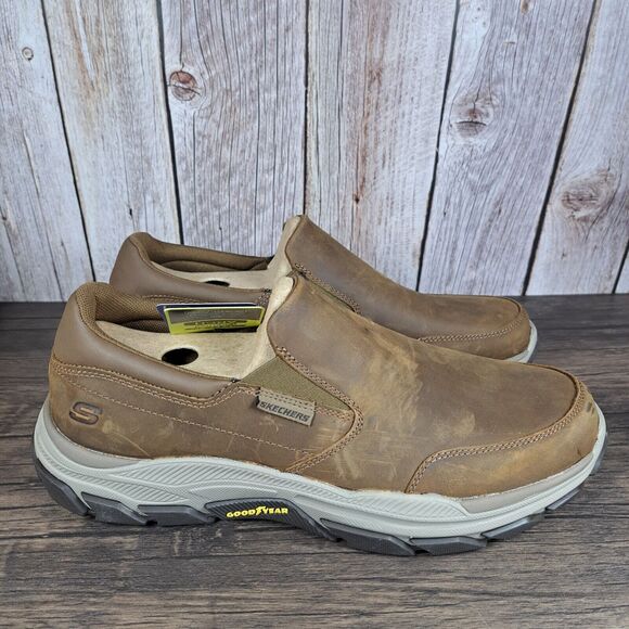 Skechers Respected Calum Goodyear Gore Slip On Loafer Men's Sz 11.5 Desert Brown - Picture 3 of 10